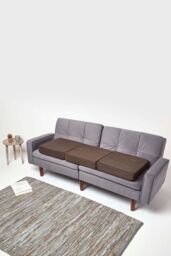Homescapes Suede Orthopaedic Foam 3 Seater Booster Cushion in Chocolate - thumbnail 5