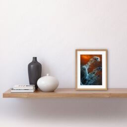 "Artery8 Wall Art Print NASA James Webb Telescope Ghostly Figures Pillars of Creation MIRI Image Artwork Framed 9X7 Inch in Beige - Size: W7"" x H9""" - thumbnail 2