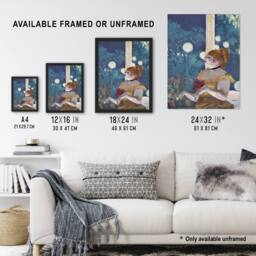 "Artery8 Cafe Concert Song of the Dog Edgar Degas Vintage Wall Art Print Poster in Blue - Size: W18"" x H24""" - thumbnail 3