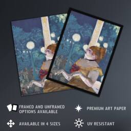 "Artery8 Cafe Concert Song of the Dog Edgar Degas Vintage Wall Art Print Poster in Blue - Size: W18"" x H24""" - thumbnail 2