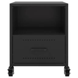 Berkfield Home Stylish Bedside Cabinet Black 36x39x43.5 cm Steel - thumbnail 6