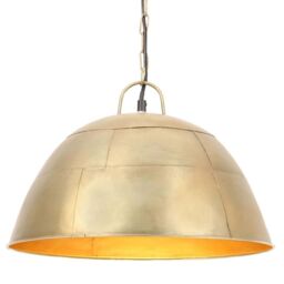 Berkfield Home Industrial Vintage Hanging Lamp 25 W Brass Round 41 cm E27 in Gold - thumbnail 1
