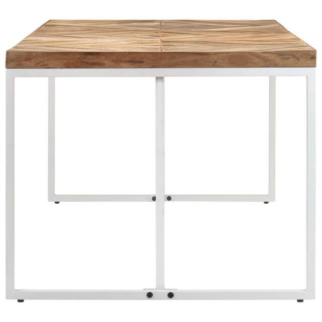 Berkfield Home White Dining Table 180x90x76 cm Solid Acacia & Mango Wood in Brown - Size: 180 x 90 x 76 cm - image 1