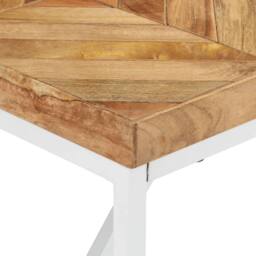 Berkfield Home White Dining Table 180x90x76 cm Solid Acacia & Mango Wood in Brown - Size: 180 x 90 x 76 cm - thumbnail 5