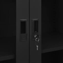 Berkfield Home Office Cabinet Black 90x40x180 cm Steel - Size: 90 x 40 x 180 cm - thumbnail 6