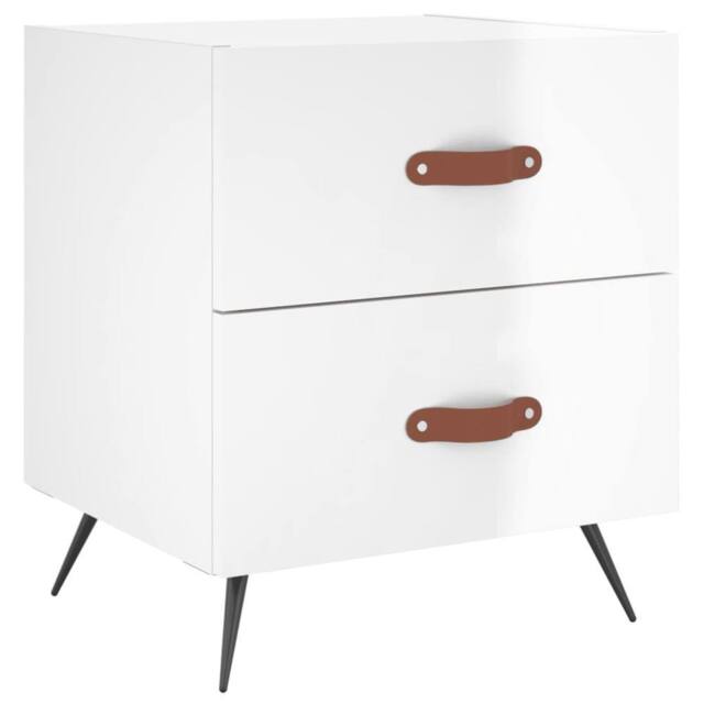 Berkfield Home Bedside Cabinet High Gloss White 40x35x47.5 cm Engineered Wood - image 1