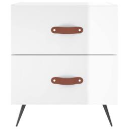 Berkfield Home Bedside Cabinet High Gloss White 40x35x47.5 cm Engineered Wood - thumbnail 4