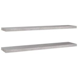 Berkfield Home Floating Wall Shelves 2 pcs Concrete Grey 120x23.5x3.8 cm MDF - thumbnail 2