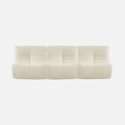 sweeek Set Of 3 Modular Armchairs In Boucle Fabric in White - thumbnail 2