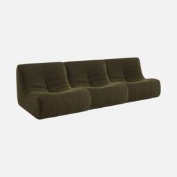 sweeek Set Of 3 Modular Armchairs In Boucle Fabric in White - thumbnail 1
