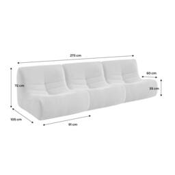 sweeek Set Of 3 Modular Armchairs In Boucle Fabric in White - thumbnail 5