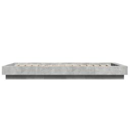 Berkfield Home Bed Frame with LED Lights without Mattress Concrete Grey 90x190cm - Size: 90x190 cm - thumbnail 6