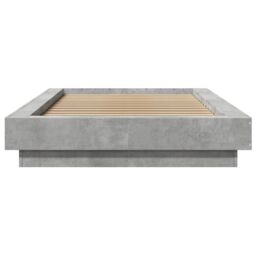 Berkfield Home Bed Frame with LED Lights without Mattress Concrete Grey 90x190cm - Size: 90x190 cm - thumbnail 5