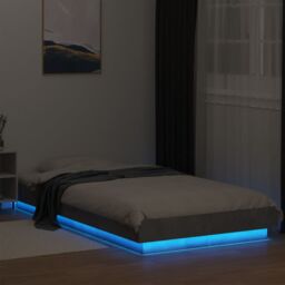 Berkfield Home Bed Frame with LED Lights without Mattress Concrete Grey 90x190cm - Size: 90x190 cm - thumbnail 4