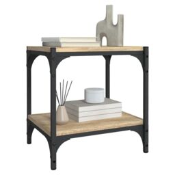 Berkfield Home TV Cabinet Sonoma Oak 40x33x41 cm Engineered Wood & Steel in Brown - Size: 40 x 33 x 41 cm - thumbnail 4