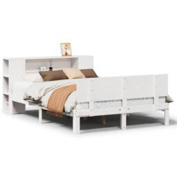 Berkfield Home Bookcase Bed without Mattress White 135x190 cm Double Solid Wood Pine - thumbnail 2