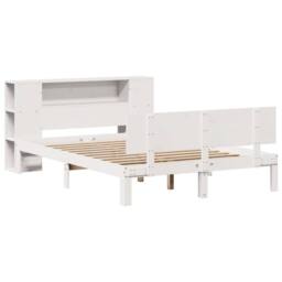 Berkfield Home Bookcase Bed without Mattress White 135x190 cm Double Solid Wood Pine - thumbnail 3