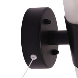 Happy Homewares Modern IP44 Rated Bathroom Wall Light Fitting with Tubular Glass Shades & Pull Switch in Black - thumbnail 4