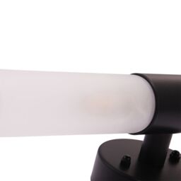 Happy Homewares Modern IP44 Rated Bathroom Wall Light Fitting with Tubular Glass Shades & Pull Switch in Black - thumbnail 5