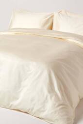 Homescapes Sateen Cotton Flat Sheet 400 TC in Cream - Size: Single Flat - thumbnail 4