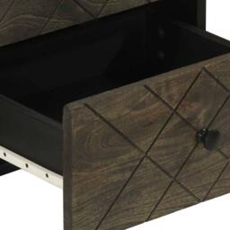 Berkfield Home Beautiful Bedside Cabinet Black 40x33x46 cm Solid Wood Mango - Size: 40 x 33 x 46 cm - thumbnail 7