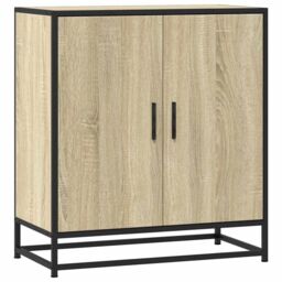 Berkfield Home Sideboard Sonoma Oak 68x35x76 cm Engineered Wood & Metal in Brown - Size: 68 x 35 x 76 cm - thumbnail 2