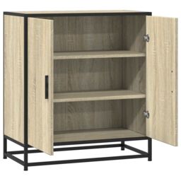 Berkfield Home Sideboard Sonoma Oak 68x35x76 cm Engineered Wood & Metal in Brown - Size: 68 x 35 x 76 cm - thumbnail 5