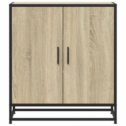 Berkfield Home Sideboard Sonoma Oak 68x35x76 cm Engineered Wood & Metal in Brown - Size: 68 x 35 x 76 cm - thumbnail 4
