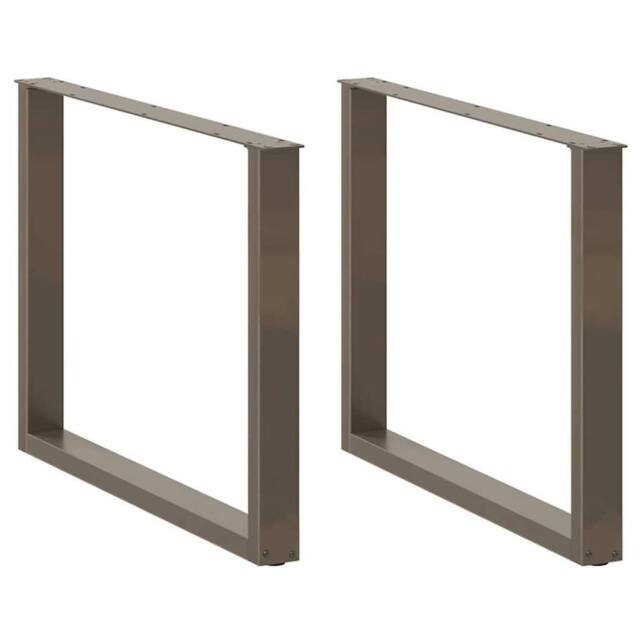 Berkfield Home Coffee Table Legs U-Shaped 3 pcs Natural Steel 100x(72-73) cm Steel in Brown - image 1