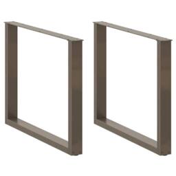 Berkfield Home Coffee Table Legs U-Shaped 3 pcs Natural Steel 100x(72-73) cm Steel in Brown - thumbnail 1