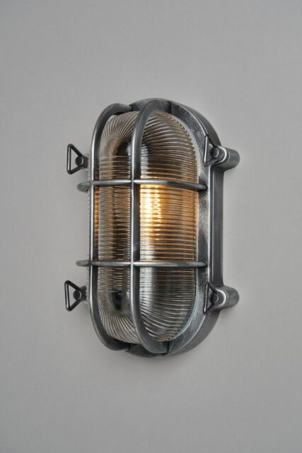 BHS Lighting Mika Caged Oval Outdoor Wall Light in Silver - image 1