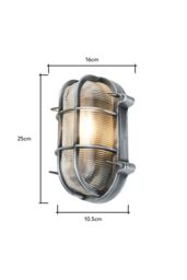 BHS Lighting Mika Caged Oval Outdoor Wall Light in Silver - thumbnail 5