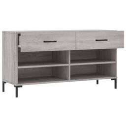 Berkfield Home Shoe Bench Grey Sonoma 102x35x55 cm Engineered Wood - Size: 102 x 35 x 55 cm - thumbnail 5