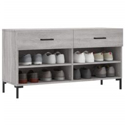 Berkfield Home Shoe Bench Grey Sonoma 102x35x55 cm Engineered Wood - Size: 102 x 35 x 55 cm - thumbnail 3