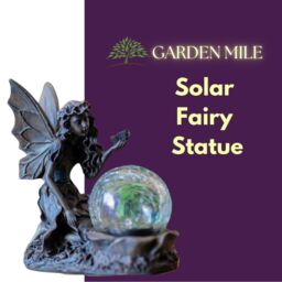 Marco Paul 19cm Fairy with Crystal Ball Solar Garden Ornament - thumbnail 5