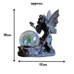 Marco Paul 19cm Fairy with Crystal Ball Solar Garden Ornament - thumbnail 3