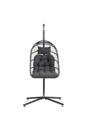 Garden Sanctuary Outdoor Hanging Chair with Stand & Cushion in Dark Grey - thumbnail 3