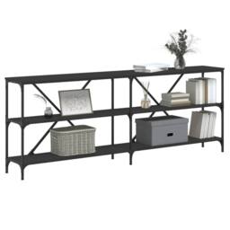 Berkfield Home Decorative Console Table Black 200x30x75 cm Engineered Wood & Iron - Size: 200 x 30 x 75 cm