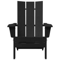 Berkfield Home Folding Adirondack Chair Black 74.5x80.5x90 cm HDPE - thumbnail 4