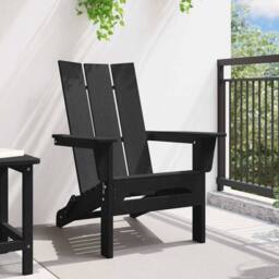 Berkfield Home Folding Adirondack Chair Black 74.5x80.5x90 cm HDPE - thumbnail 3