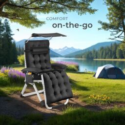 tectake Sun Lounger Cirrus in Black - Size: 1 Seater - thumbnail 8