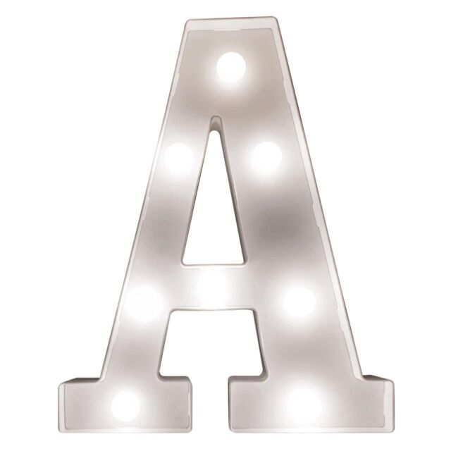 mysmartbuy Battery Powered 3D Letter A LED Light - Freestanding or Wall Mounted Alphabet Lighting Home or Party Decoration - H22 x W14 x D3cm in White - image 1