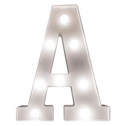 mysmartbuy Battery Powered 3D Letter A LED Light - Freestanding or Wall Mounted Alphabet Lighting Home or Party Decoration - H22 x W14 x D3cm in White - thumbnail 1