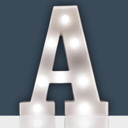 mysmartbuy Battery Powered 3D Letter A LED Light - Freestanding or Wall Mounted Alphabet Lighting Home or Party Decoration - H22 x W14 x D3cm in White - thumbnail 2