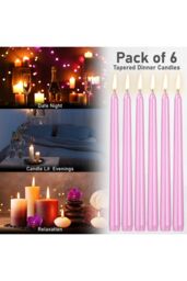 Deco Express Set of 6 Taper Candles in Rose Gold - thumbnail 6