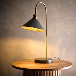 K LIVING Charcoal Painted Lamps with an Antique Brass finish Available in a Table Lamp in Gold - thumbnail 2
