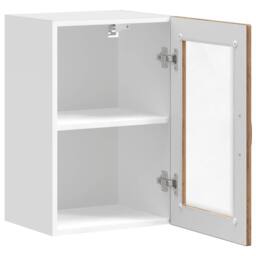 Berkfield Home Kitchen Wall Cabinet with Glass Door¬†Porto Old Wood in Brown - thumbnail 7