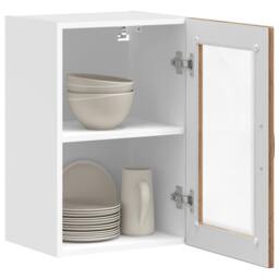 Berkfield Home Kitchen Wall Cabinet with Glass Door¬†Porto Old Wood in Brown - thumbnail 5