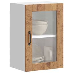 Berkfield Home Kitchen Wall Cabinet with Glass Door¬†Porto Old Wood in Brown - thumbnail 2