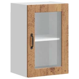 Berkfield Home Kitchen Wall Cabinet with Glass Door¬†Porto Old Wood in Brown - thumbnail 3